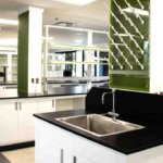 127 - Metal Casework, Fixed Lab Islands, Modular Shelving, Stainless Steel, Sinks, Pegboards