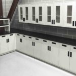 78 - Metal Casework, Fixed Lab Islands, Reagent Shelving