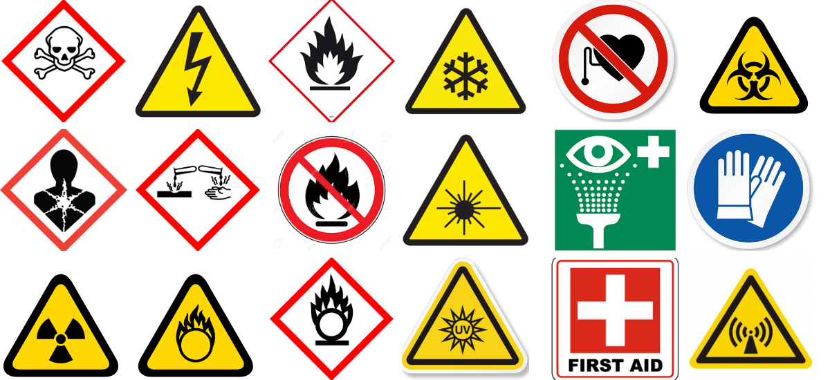 Five Safety Sign Symbols Design Talk