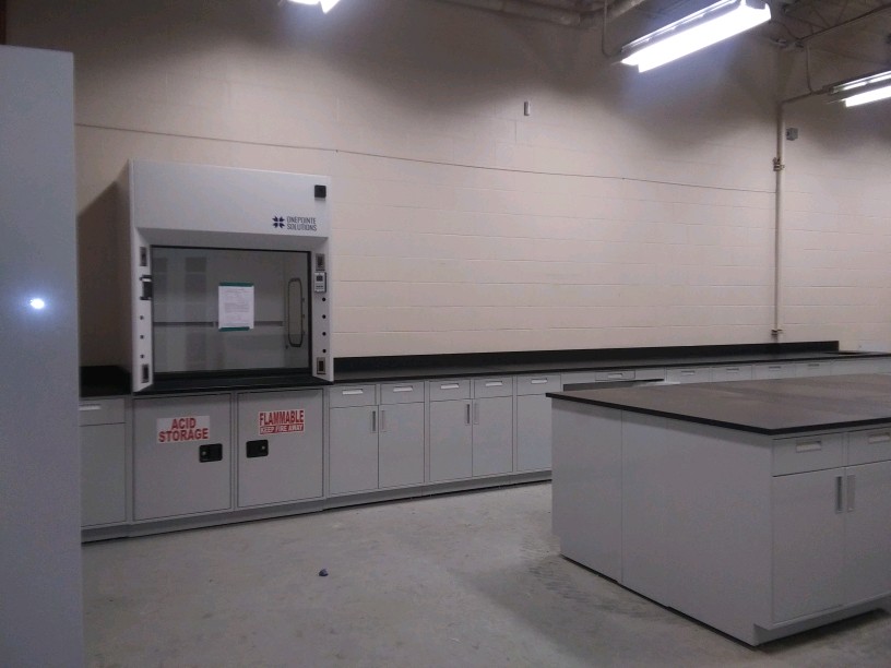 lab storage and fume hood