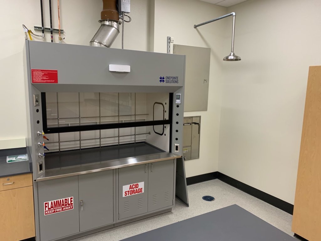 Fume Hood with Acid /Corrosive Cabinet and Flammable Storage Cabinets | OnePointe Solutions