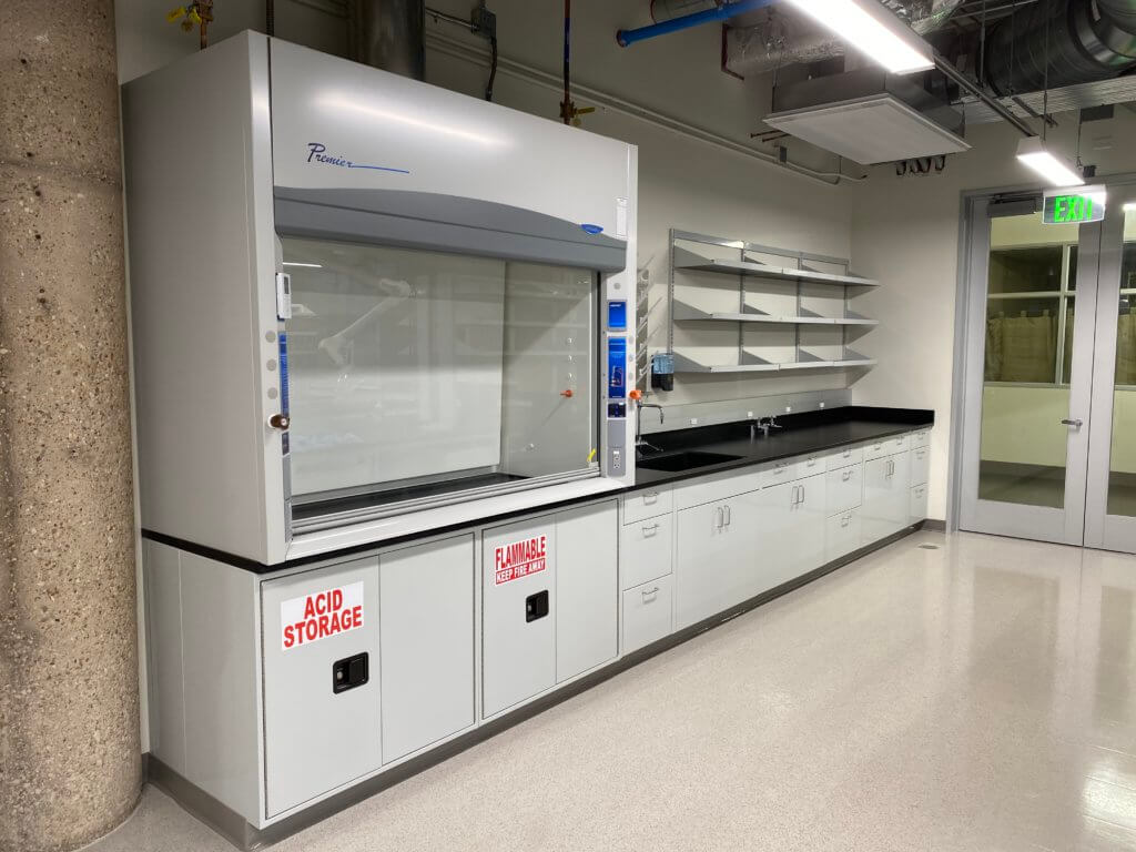 chemical fume hood in college lab