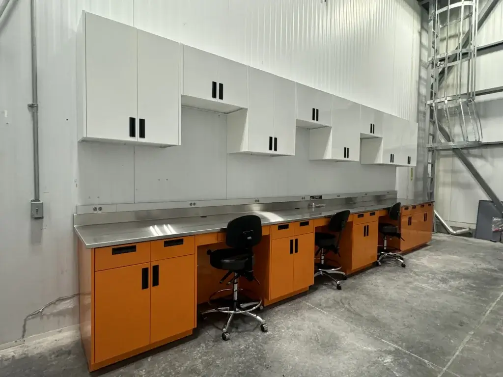 Pet Food Laboratory | Powder-Coated Metal Lab Cabinets | OnePointe Solutions