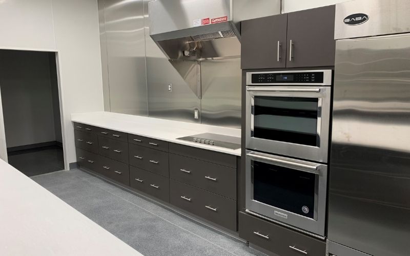 commercial test kitchen cabinets