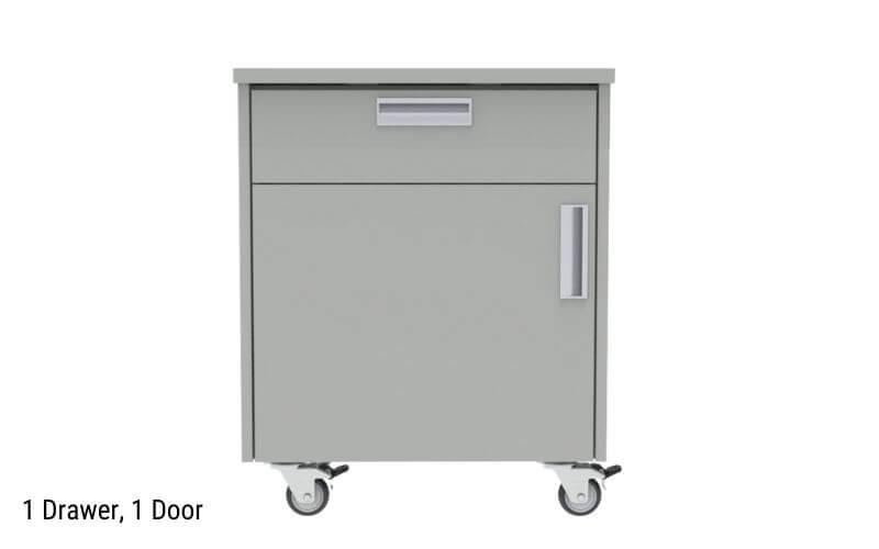 1 Drawer, 1 Door Mobile Cabinet