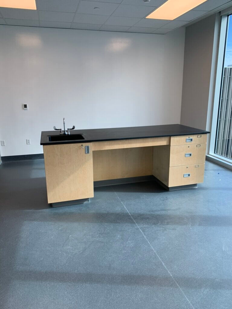 wood lab cabinets