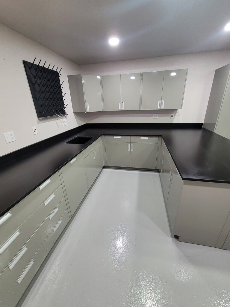 Powder-Coated Metal Medical Lab Cabinets | OnePointe Solutions