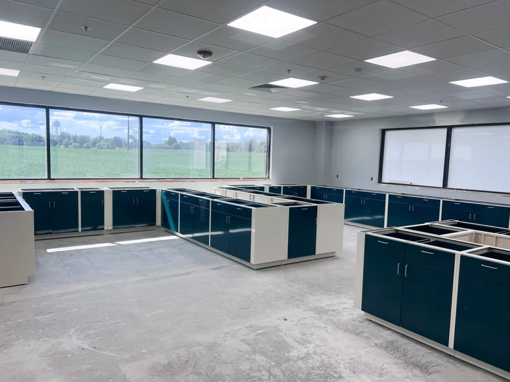 colored lab cabinets