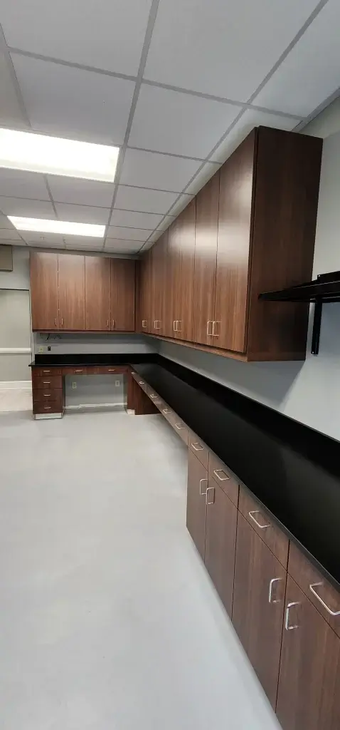 Plastic laminate commercial cabinetry