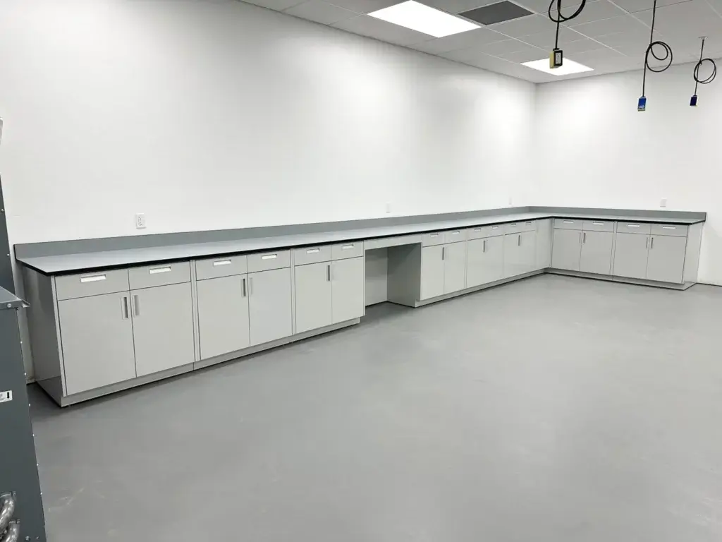 Grey Lab Cabinet Run with Phenolic Top
