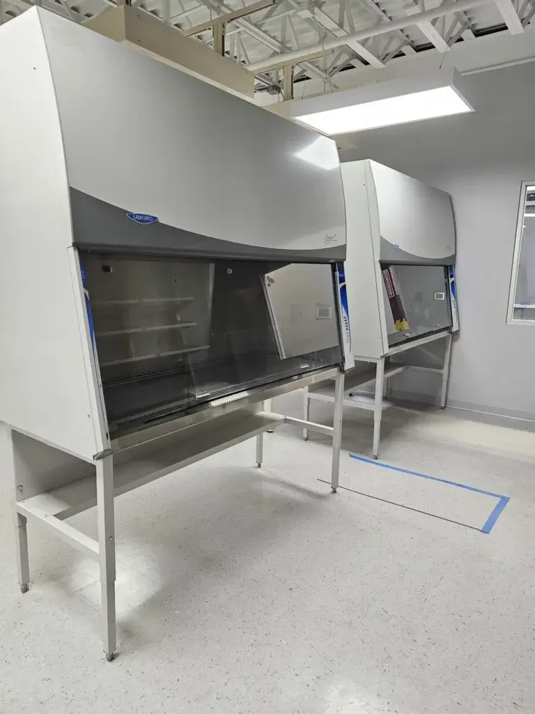 Two Large Light Grey Bio Safety Cabinets by Labconco