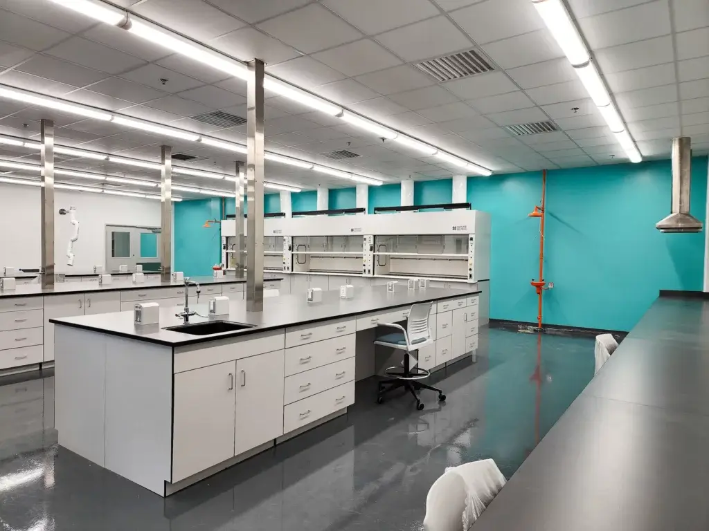 White Phenolic Casework Fixed Islands with Fume Hoods