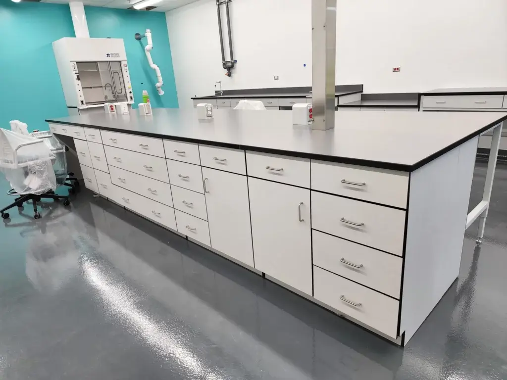 White Phenolic Casework Fixed Island