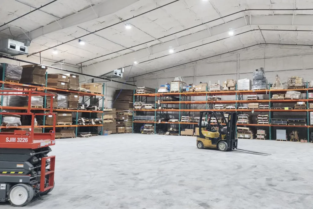 Newly built warehouse space after move in