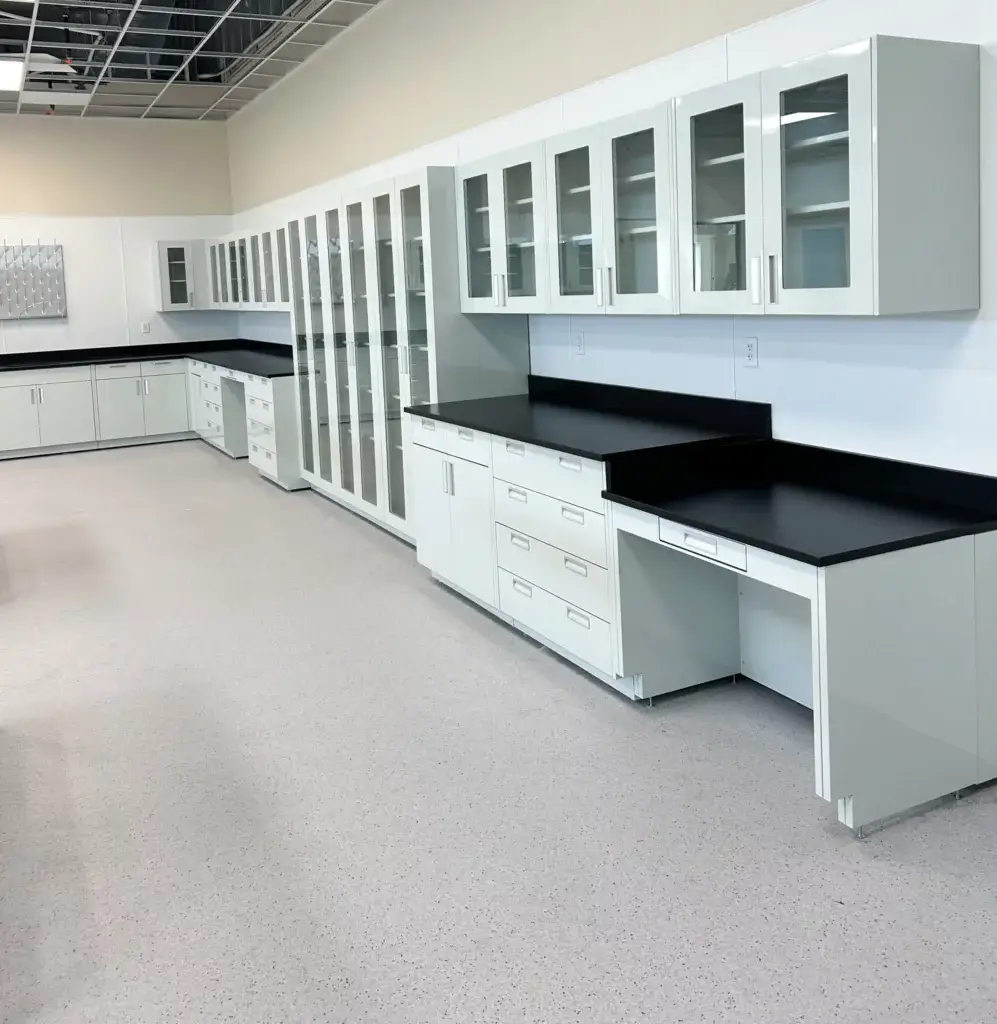 Laboratory Cabinet Run with Wall Cabinets