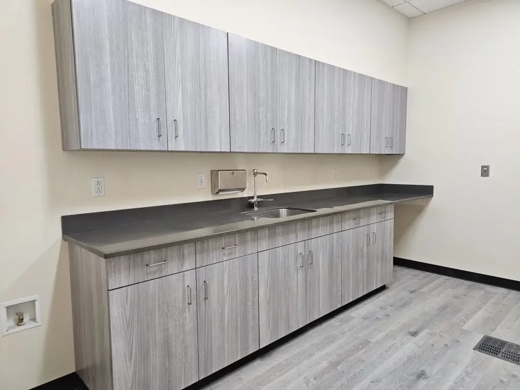 Fox Teakwood PLAM Cabinets in breakroom