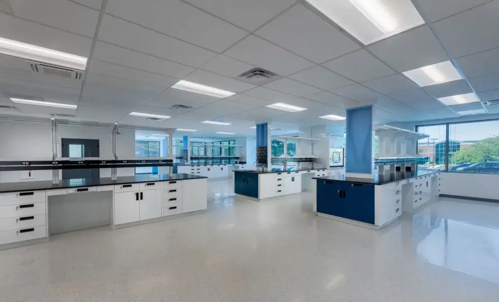 Blue and White Laboratory Casework