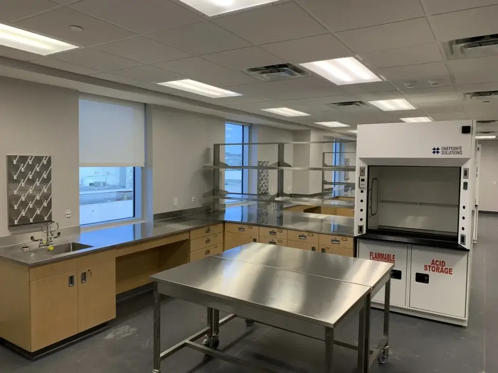 Stainless Steel Lab Tables in Forensics Lab | OnePointe Solutions