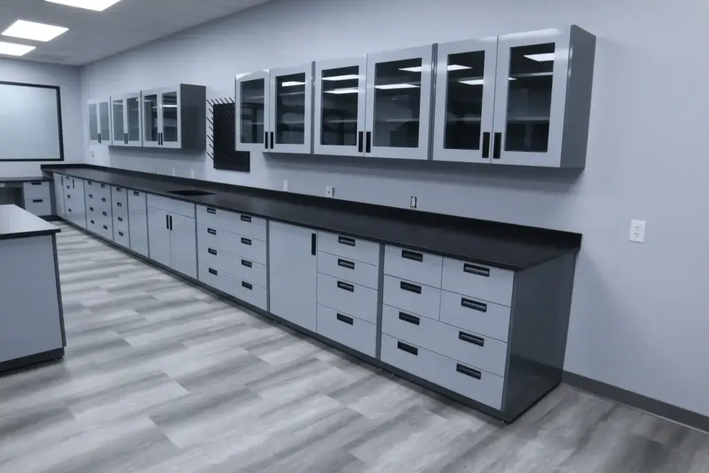Powder-Coated Metal Casework and Cabinets | Chemical Lab | OnePointe Solutions