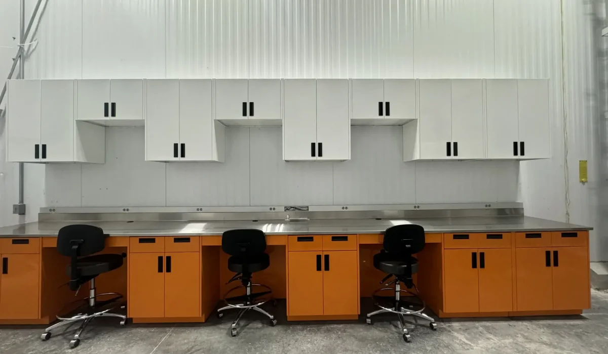 Powder-Coated Metal Lab Cabinets | Veterinary Casework | OnePointe Solutions