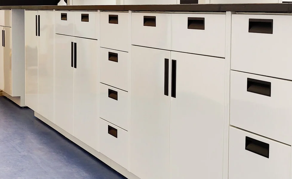 SDC 17 metal cabinets Powder-Coated Metal Laboratory Storage Cabinets | Laboratory Design Mistakes | OnePointe Solutions