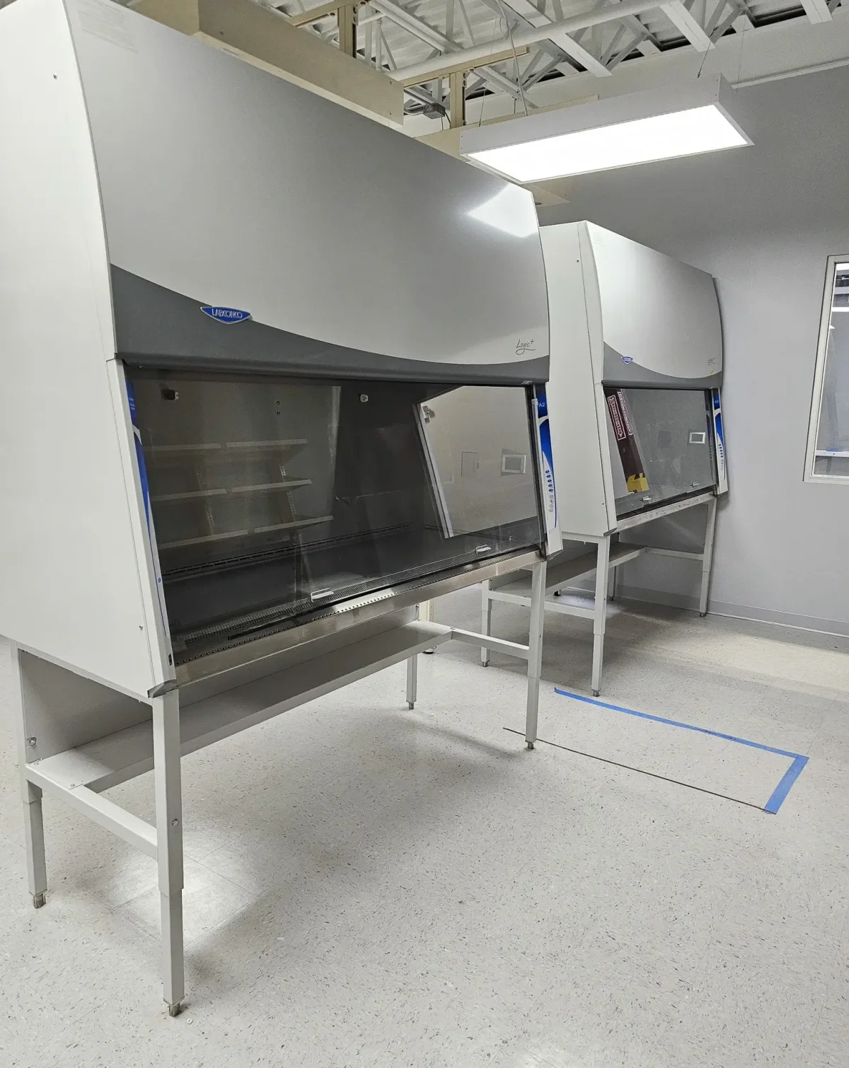 Two Large Light Grey Bio Safety Cabinets by Labconco | OnePointe Solutions