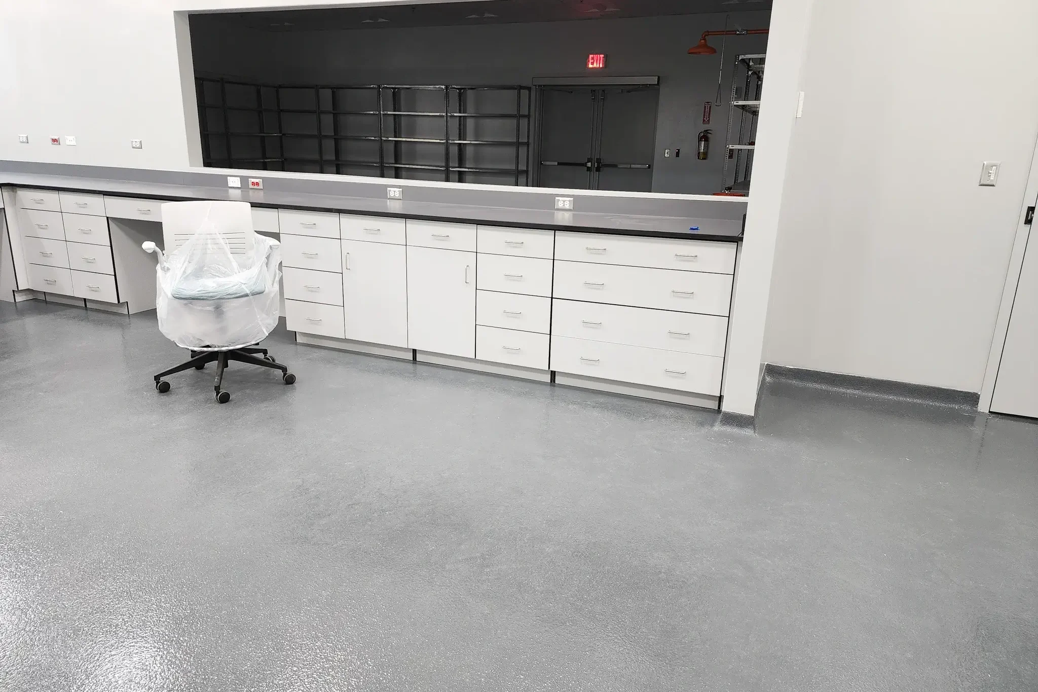 White and Grey Phenolic Casework